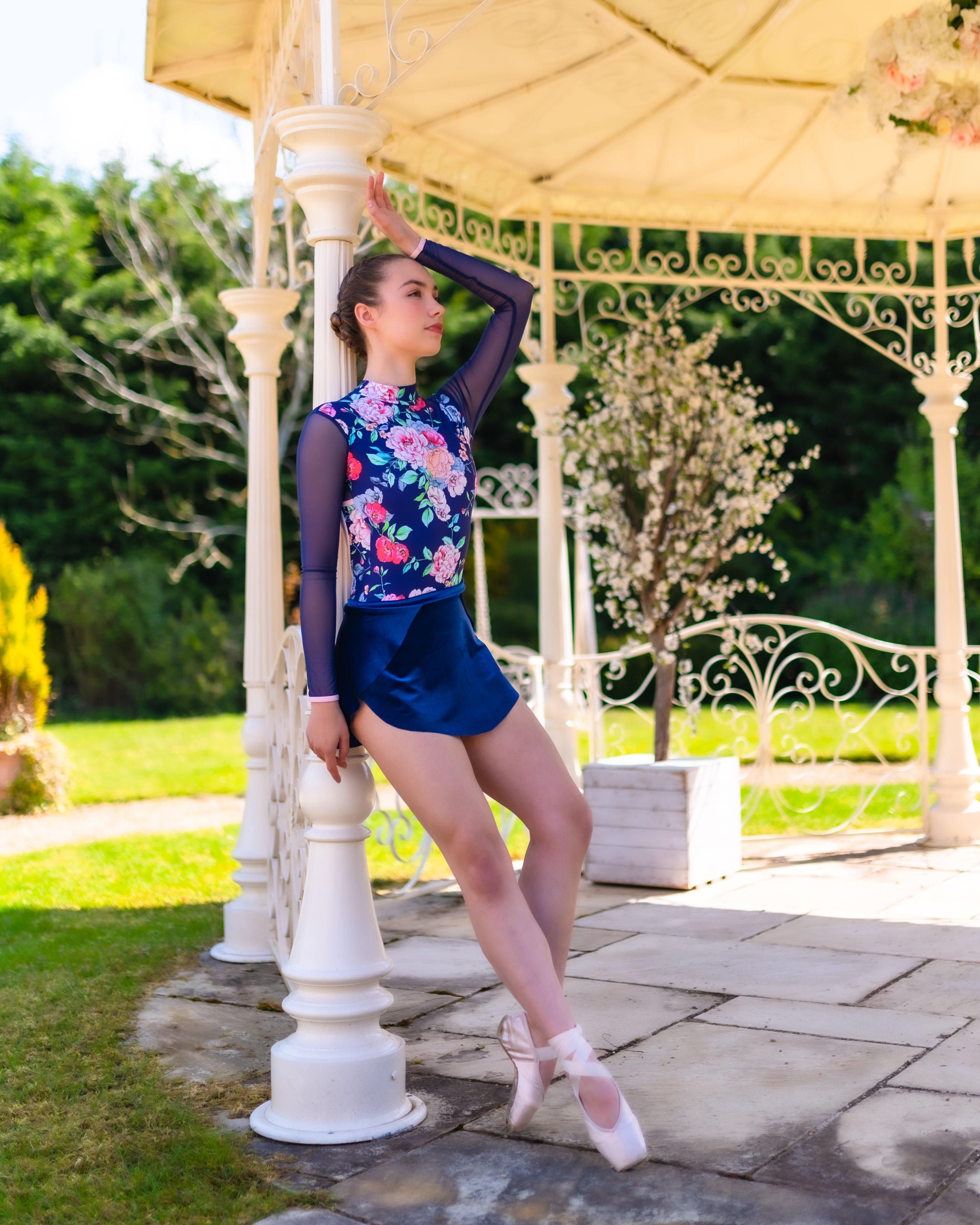 RAMONA SAB BALLET SKIRT IN NAVY BLUE ITALIAN VELVET - Moda Dancewear