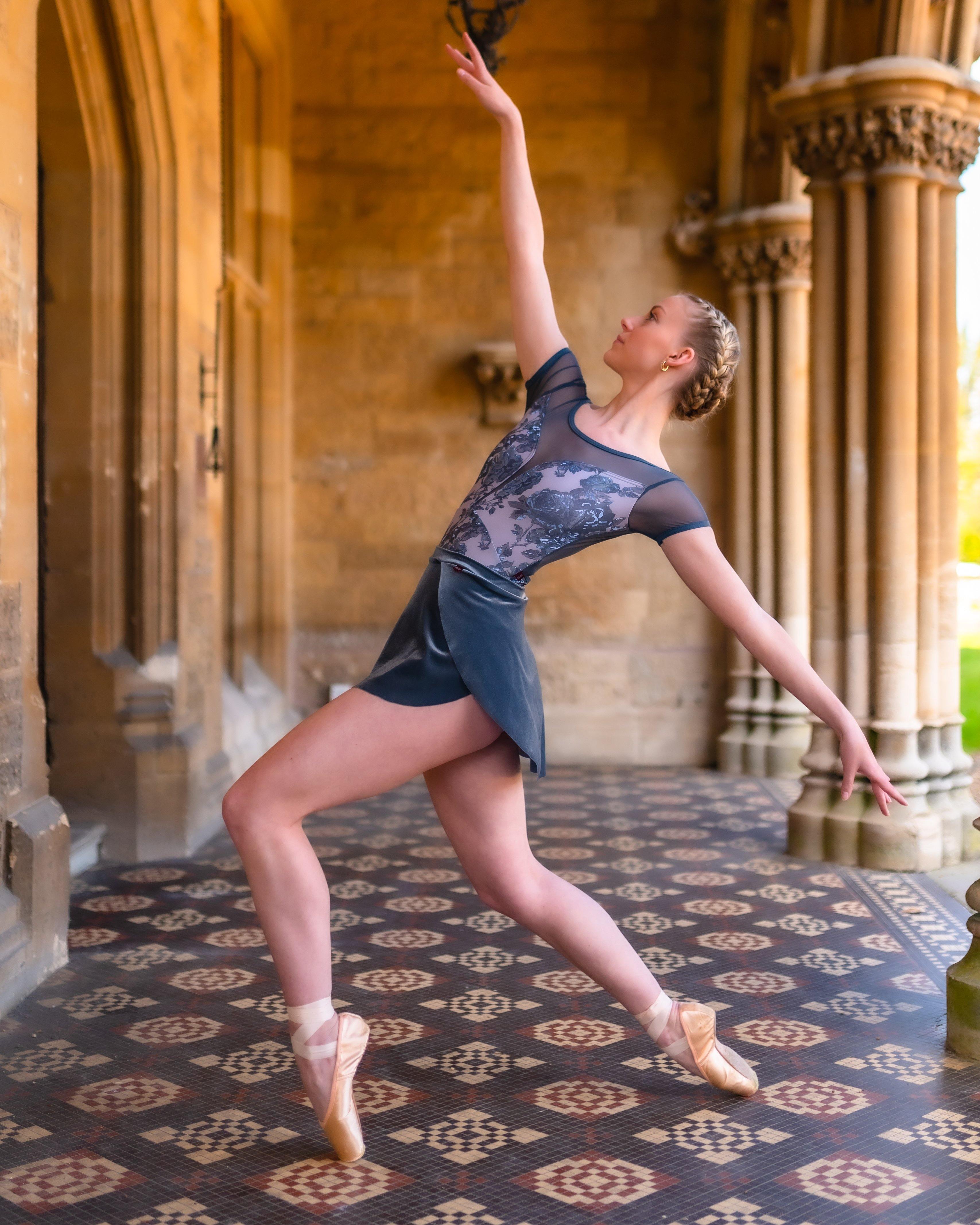 RAMONA SAB BALLET SKIRT IN STEEL GREY ITALIAN VELVET - Moda Dancewear