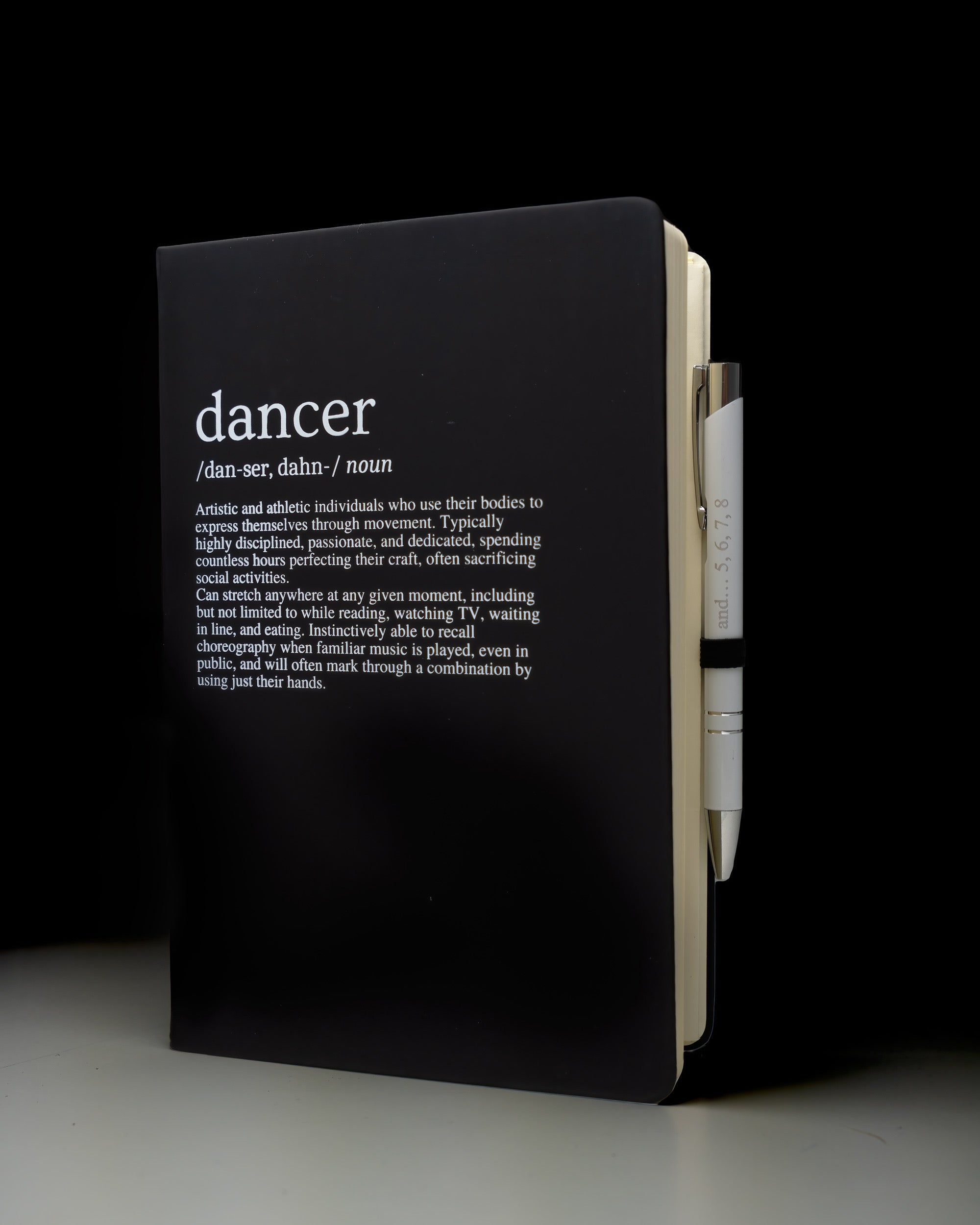 Dancer notebook with quirky dictionary  definition. Gifts for dancers . Dancers planner